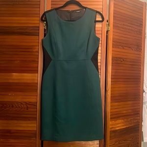 Tahari green and black dress